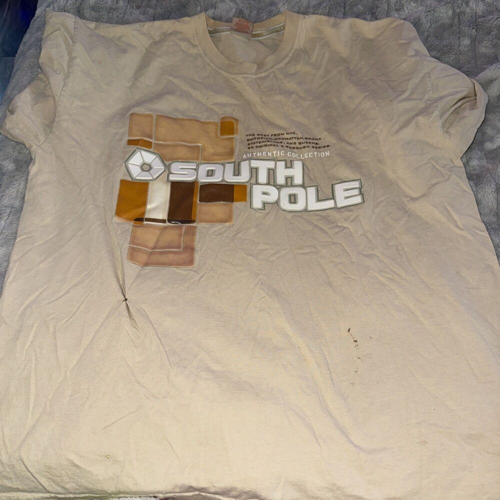 SouthPole Vintage Men's Beige/Brown Logo t-shirt Size XL